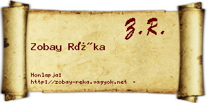 Zobay Réka névjegykártya